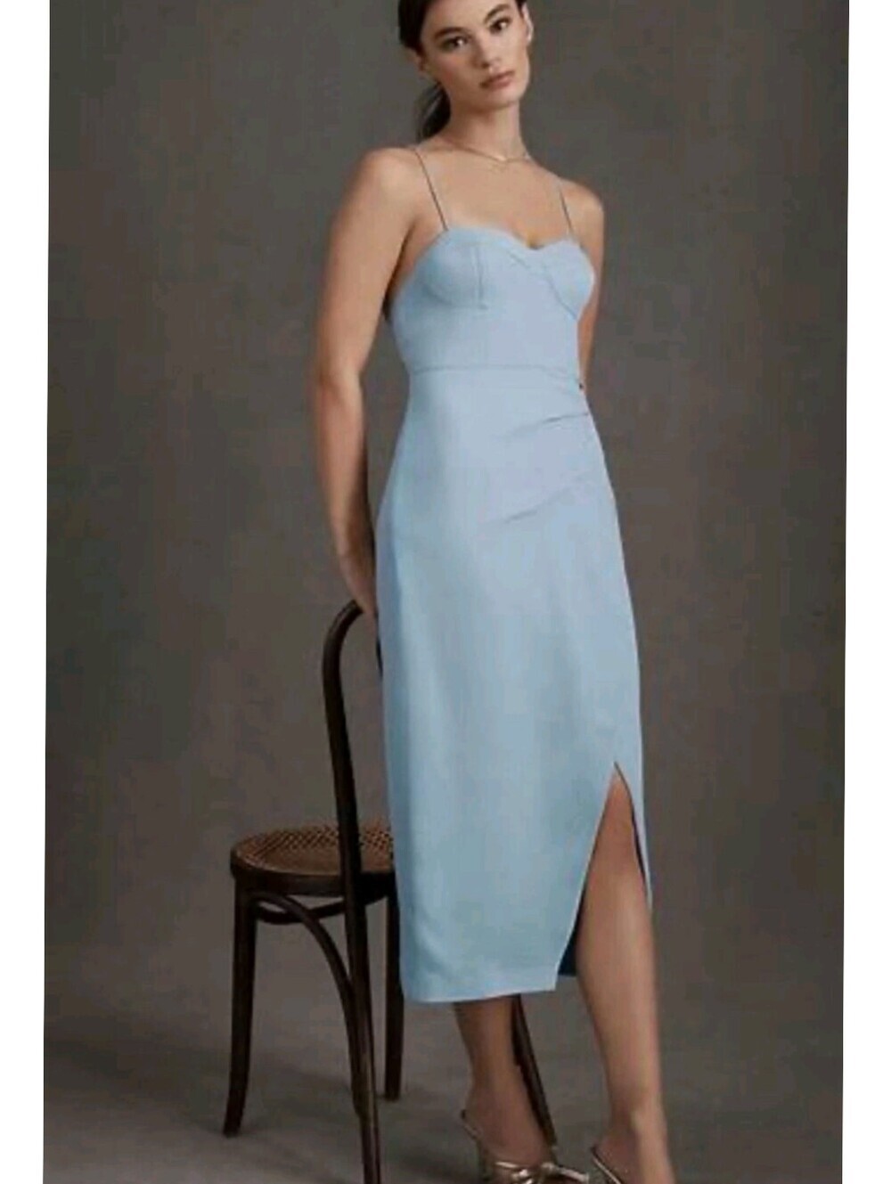 BHLDN Emanuelle Georgette Dress In Powder Blue